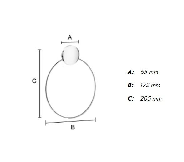 Smedbo Puck selbstklebender Handtuchring, Ø17,2cm, chrom