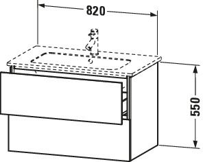 Duravit L-Cube Waschtischunterschrank wandhängend 82x48cm mit 2 Schubladen für ME by Starck 233683