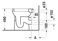 Vorschau: Duravit Duraplus Stand-WC Flachspüler 36x46,5cm, weiß