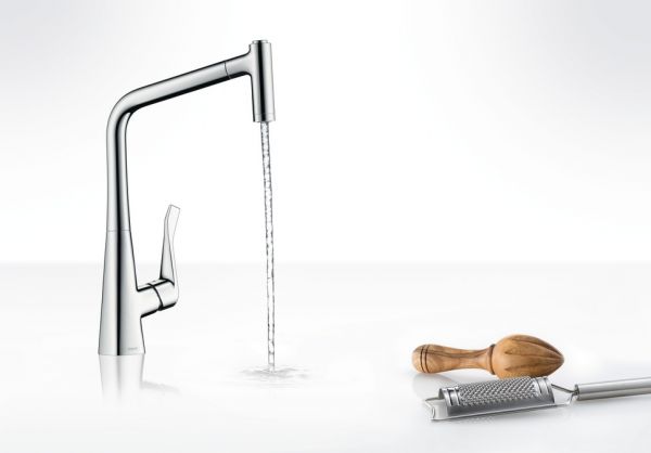 Hansgrohe Metris M71 Einhebel-Küchenmischer 320 mit Ausziehbrause, 2jet