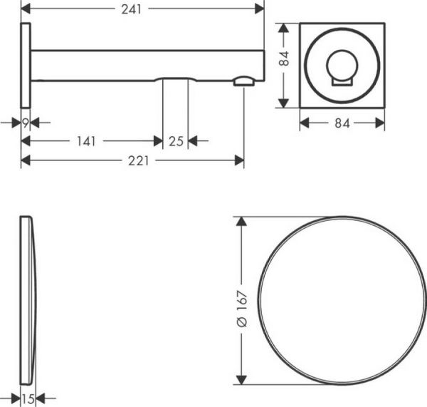 Axor Uno Elektronik-Waschtischmischer 220 Unterputz für Wandmontage-Copy