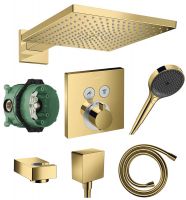 Vorschau: Hansgrohe ShowerSelect Raindance Duschsystem Unterputz, polished gold-optic