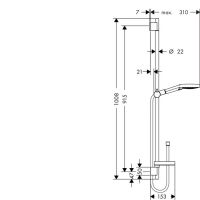 Vorschau: Hansgrohe Raindance Select S 120 3jet EcoSmart Handbrause/ Unica'S Puro Brausestange 0,90m Set