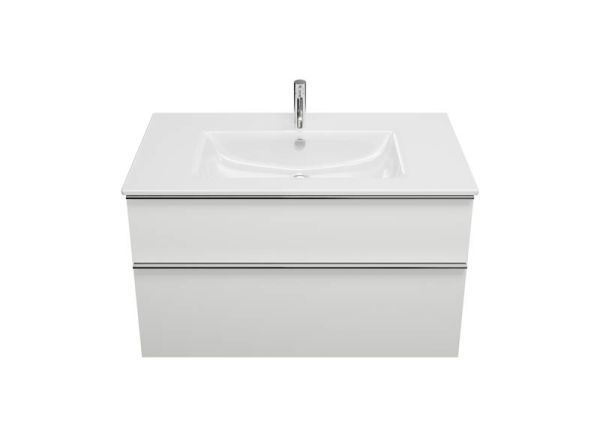 Burgbad Eqio Slim Badmöbel-Set 102cm mit LED-Spiegelschrank, Waschtisch & Unterschrank