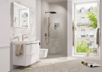 Vorschau: Hansgrohe Tecturis E 2-Loch Waschtischarmatur 150 CoolStart mit Ablaufgarnitur, brushed bronze