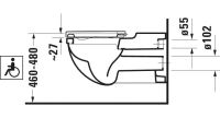 Vorschau: Duravit Starck 3 Wand-WC 70x36cm, oval, barrierefreie Ausführung, HygieneGlaze, weiß