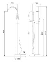 Vorschau: Steinberg Serie 280 Freistehende Wannenarmatur mit Handbrause, schwarz matt