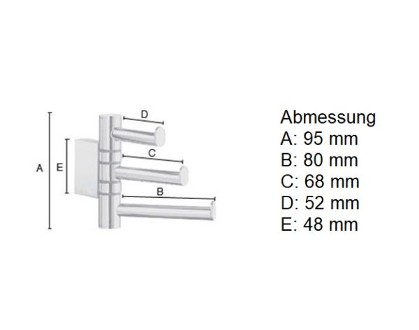 Smedbo Air Haken 3-fach schwenkbar, chrom