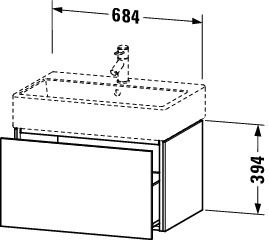 Duravit L-Cube Waschtischunterschrank wandhängend 68x46cm mit 1 Schublade für Vero Air 235070