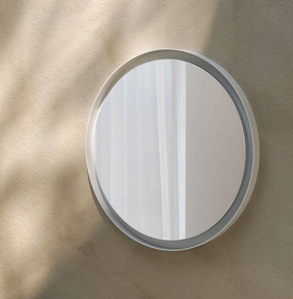 Alape Spiegel Ø 60cm umlaufend indirektes LED-Licht, mattweiß pulverbeschichtet SP.FR600.R1