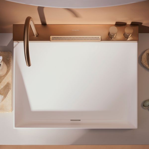 hansgrohe Avalegra AquaUnit Waschbecken 58x48cm, ohne Ablage mit Armatur in brushed bronze