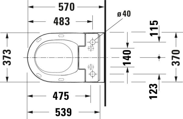 Duravit ME by Starck Wand-WC 57x37cm, rund weiß 2579592000