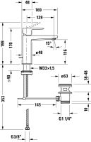 Vorschau: Duravit Manhattan Einhebel-Waschtischarmatur M mit Zugstangen-Ablaufgarnitur, chrom MH1020001010