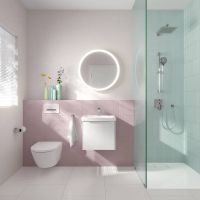 Vorschau: Villeroy&Boch Subway 3.0 LED-Spiegel Ø71,2cm, mit Sensordimmer, weiß matt A4647100