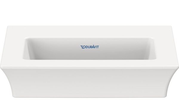 Duravit White Tulip Handwaschbecken rechteckig 45x33cm, ohne Hahnloch, ohne Überlauf, WonderGliss, weiß 07374500701