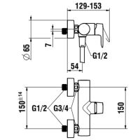 Vorschau: Laufen Cityplus Einhand-Duschenmischer mit Brausegarnitur
