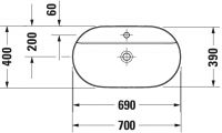 Vorschau: Duravit Luv Aufsatzbecken 70x40cm, mit Hahnlochbank