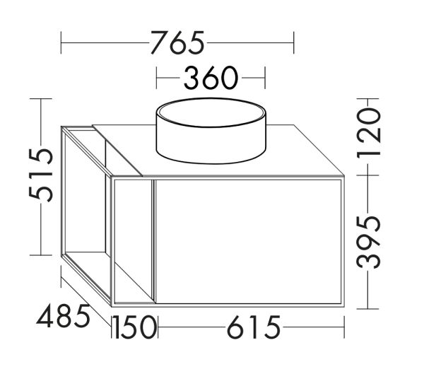 Burgbad Junit Keramik-Aufsatzwaschtisch rund mit Unterschrank und LED-Beleuchtung, 76,5cm SGNY076LF3148C0037G0175