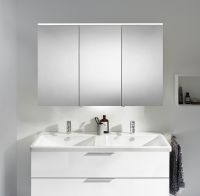 Vorschau: Burgbad Eqio Spiegelschrank mit horizontaler LED-Beleuchtung und Waschtischbeleuchtung, weiß hochglanz, links SPGT120LF2009 1