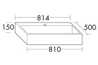 Burgbad Crono Mineralguss-Aufsatzwaschtisch mit Ab- und Überlaufsystem, 81,4x50cm MWDU081C0001