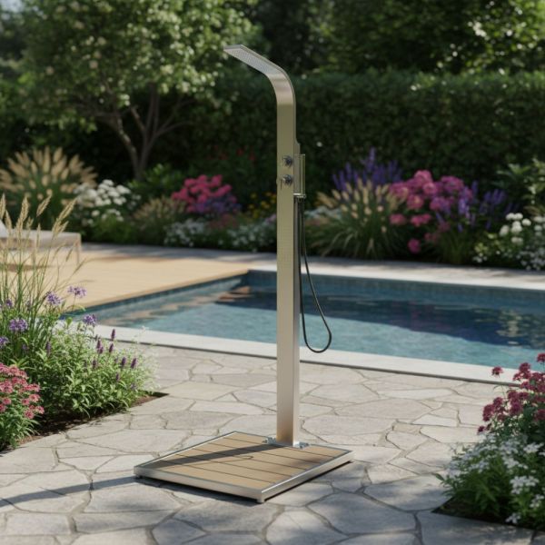 Ideal Helena Modell 70 Gartendusche für Kalt- und Warmwasser mit Kopf-, Körper- und Handdusche