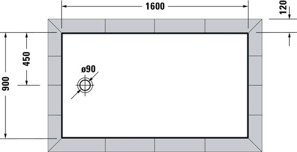Duravit Tempano Duschwanne rechteckig 90x160cm, weiß