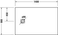 Vorschau: Duravit Sustano Duschwanne 140x90cm, rechteckig, schneidbar tech. Zeich.