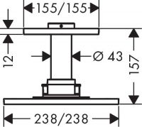 Vorschau: Axor ShowerSolutions Kopfbrause 250/250 1jet mit Deckenanschluss