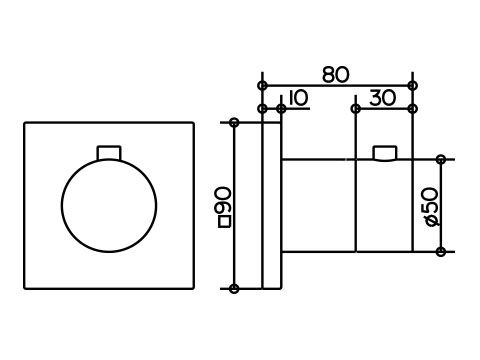 Keuco IXMO Thermostatarmatur UP DN 15 Rosette eckig