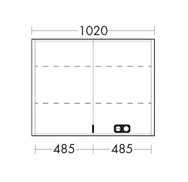 Burgbad rl20 Spiegelschrank 102x80cm mit Klarglas Lichtrahmen