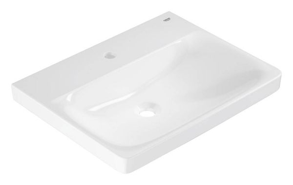 Grohe Euro Keramik Waschtisch 60cm, Hahnloch, ohne Überlauf, weiß