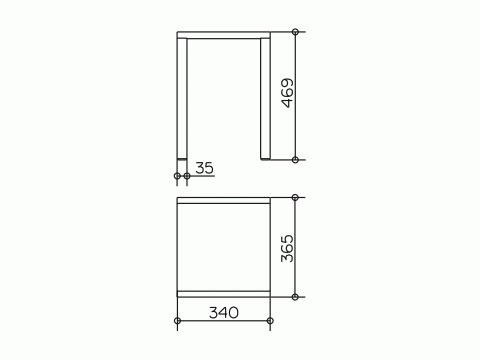 Keuco Plan Hocker aluminium silber-eloxiert/lichtgrau