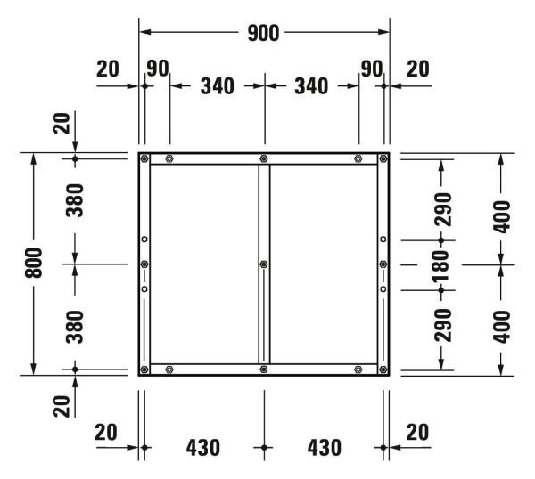 Duravit Tempano Fußgestell 90x80cm