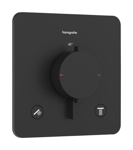 hansgrohe Ecostat Comfort Q Thermostat Unterputz 2 Funktionen, schwarz matt