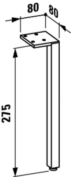 Laufen Space VAL Füße optional (2 Stk.) für Waschtischunterbauten, aluminium hell _1