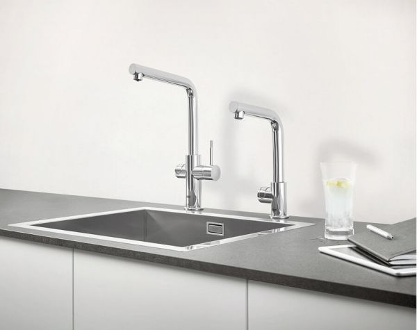 Grohe Blue Professional Spültischbatterie mit Filterfunktion & Sprudelfunktion, L-Auslauf 31347003 chrom Spüle