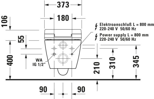 Duravit ME by Starck Wand-WC 57x37cm, rund weiß 2579592000