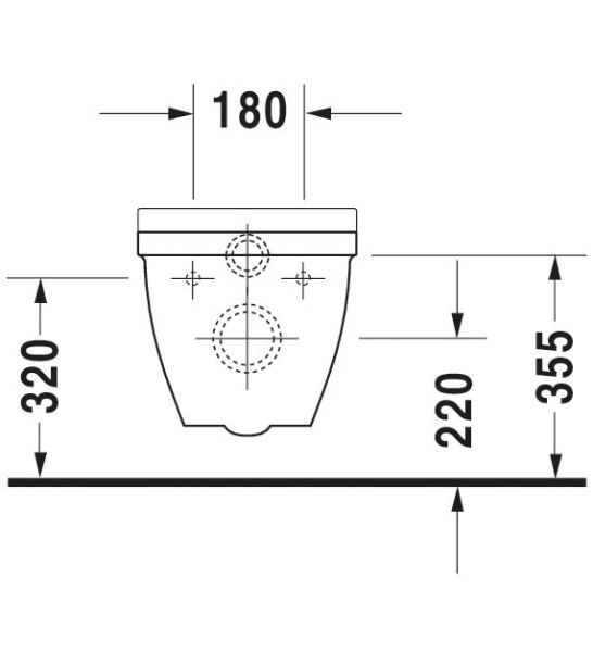 Duravit Starck 3 Wand-WC 70x36cm, oval, barrierefreie Ausführung, weiß