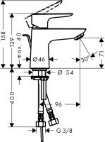 Vorschau: Hansgrohe Talis E Einhebel-Waschtischmischer 80 mit Ablaufgarnitur, chrom