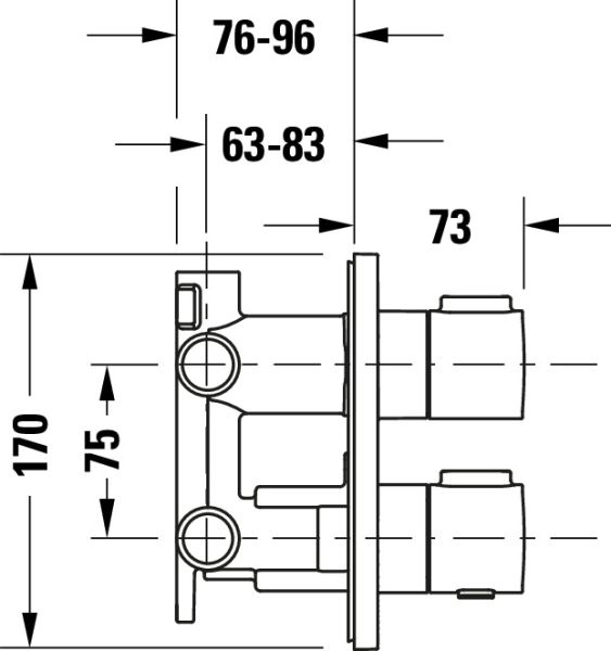 Duravit Duschthermostat rund, Unterputz mit Grundkörper, chrom