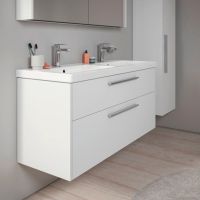 Vorschau: Duravit D-Code 2.0 Halbhochschrank 40x132cm mit Tür, Griff chrom, weiß matt