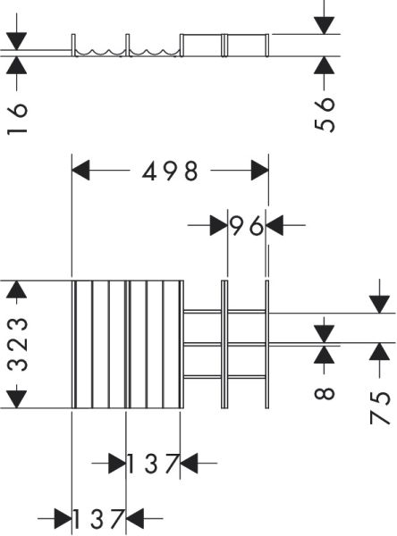 Hansgrohe IntraStoris Schubkasteninneneinteilung Set 320 für Unterschrank 118cm, nussbaum dunkel