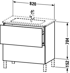 Duravit L-Cube Waschtischunterschrank bodenstehend 82x48cm mit 2 Schubladen für ME by Starck 233683