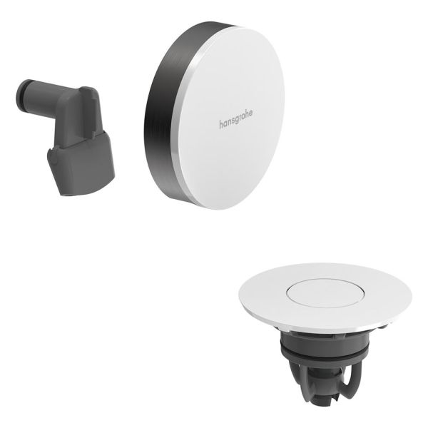 hansgrohe Exafill Fertigset Wanneneinlauf, Ablauf- & Überlaufgarnitur, brushed black chrome/weiß glanz 58119340