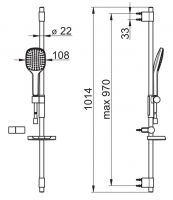 Vorschau: Hansa Hansaactivejet Style Wandstangen-Set 970mm, 1-strahlig, weiß/chrom