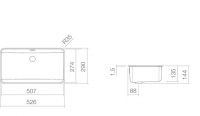 Vorschau: Alape Unterbaubecken, rechteckig, Mulde 50,7x27,4cm, weiß UB.R585