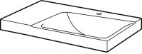 Vorschau: Geberit Xeno² Waschtisch mit 1 Hahnloch, Ablagefläche links, 90x48cm, weiß KeraTect