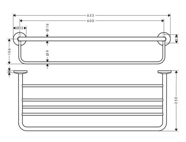 Axor Universal Circular Handtuchablage mit Handtuchhalter 