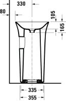 Vorschau: Duravit White Tulip freistehender Waschtisch Ø50cm, ohne Hahnloch, ohne Überlauf, WonderGliss, weiß 27025000701