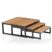 Vorschau: KETTLER OCEAN SKID PLATFORM Lounge-Tisch 3er Set 0105936-7300